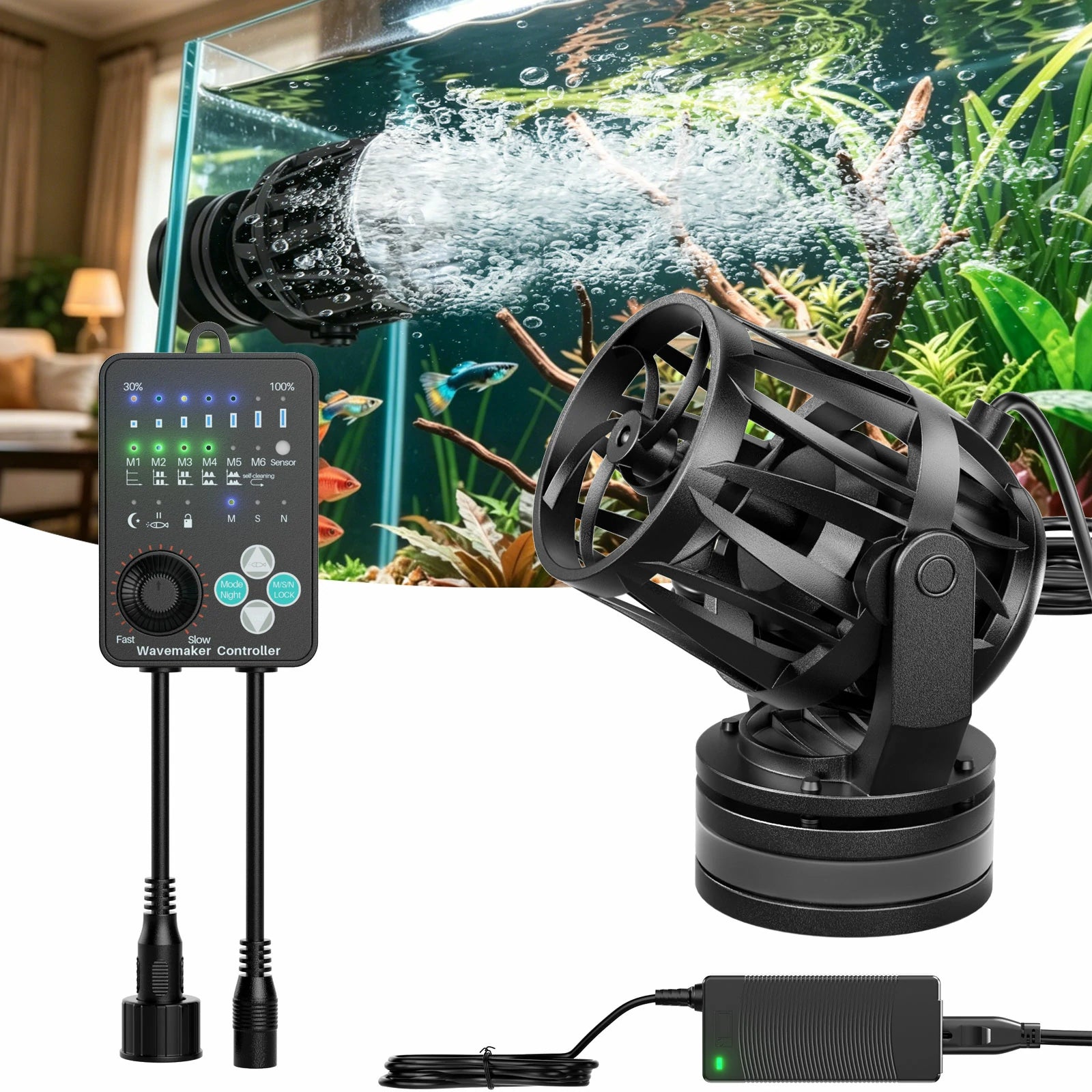 4800GPH Aquarium Wavemaker Circulation Pump with Controller