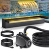 80W 1200GPH Waterfall Pump and 24Inch Pond Waterfall Spillway